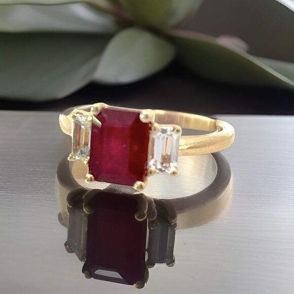 Natural Ruby Sapphire Ring 6.5 14k Y Gold 2.51 TCW Certified $3,950 310636 - Picture 6 of 16